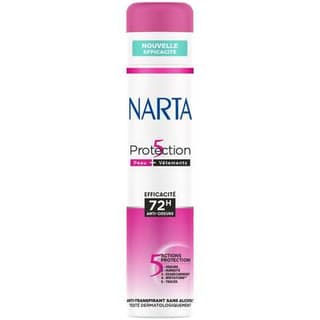 Narta Déodorant Protection 5 Peau + Vêtement Efficacité 72H Anti-Odeurs, 200ml