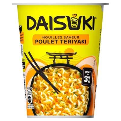 Daisuki Nouilles Instantanées Poulet Teriyaki Ramen en cup, 60g