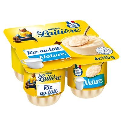 La laitière Riz au lait nature, 4x115g