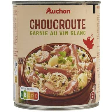 Auchan Choucroute garnie au vin blanc, 800g