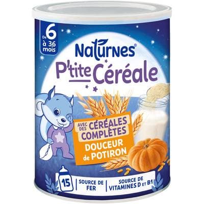 Naturnes® - P'tite Céréale Céréales Complètes Douceur de Potiron du soir Bébé dès 6 mois, 280g