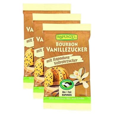 Rapunzel Sucre de canne vanillé Rapadura bio, Lot de 3x8g
