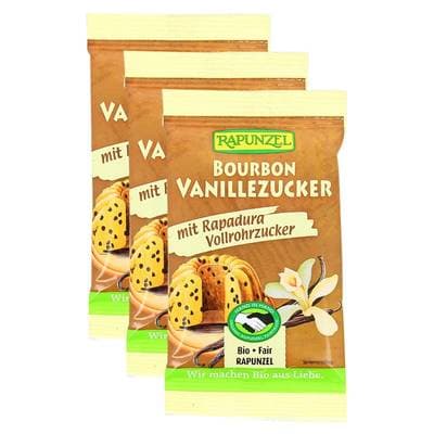 Rapunzel Sucre de canne vanillé Rapadura bio, Lot de 3x8g