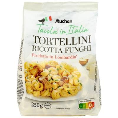 Auchan Tavola In Italia Pâtes Tortellini ricotta funghi - Pâtes farcies Ricotta et cèpes, 250g