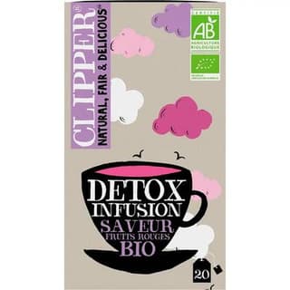 Clipper Infusion Détox Bio Saveur Fruits Rouges - 20 sachets, 40g