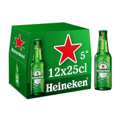 Heineken Bière blonde 5°, 12x25cl