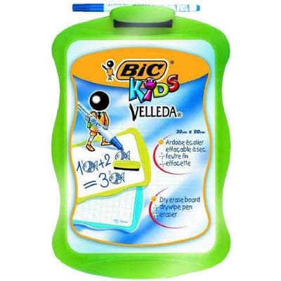 Bic Ardoise effaçable à sec Velleda  + effacette, Dimensions  20 x 30 cm