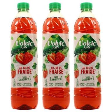 Volvic Juicy Au jus de fraise, Lot de 3x1,5L