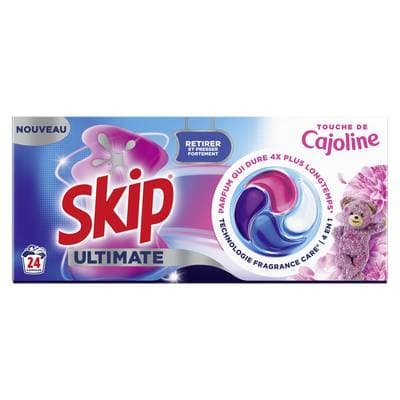 Skip Lessive Capsules Touche de Cajoline Ultimate 4en1, 24 capsules