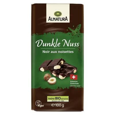 Alnatura Chocolat Noir aux Noisettes Bio, 100g