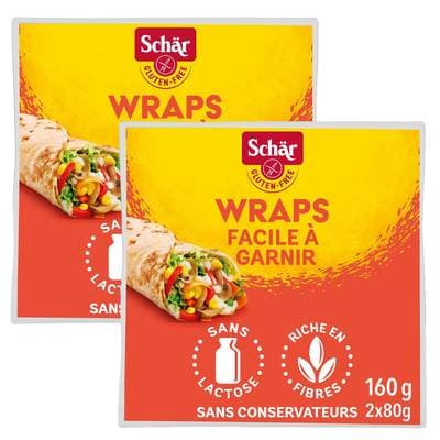 Schär Tortilla Wraps sans gluten, Lot de 2 - 2x80g