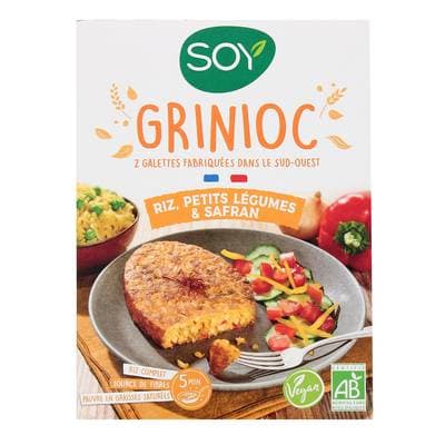 Soy Grinioc Riz, Petits Légumes & Safran Bio, 2x100g
