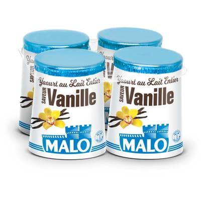 Malo Yaourt vanille au lait entier, 4x125g
