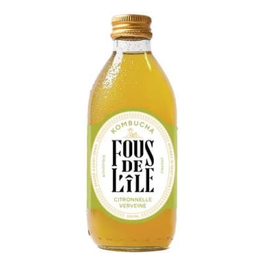 Fous de L'Ile Kombucha citronnelle verveine bio, 33cl