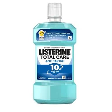 Listerine Bain de Bouche Total Care Anti Tartre 10en1, 500ml