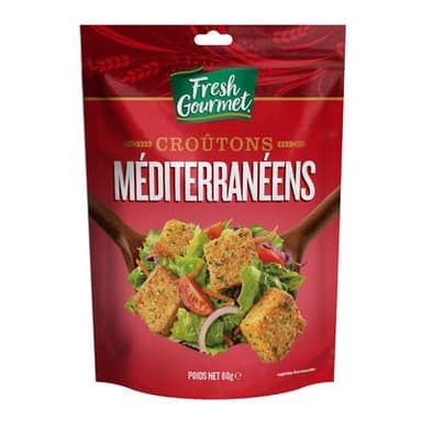 Fresh Gourmet Croûtons Recette Méditerranéenne, 80g