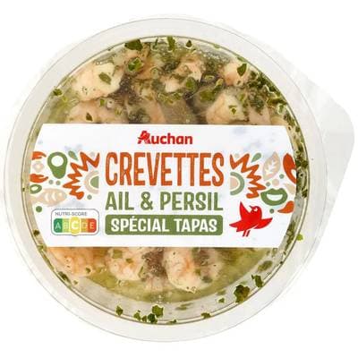 Auchan Crevettes Ail et Persil, 100g