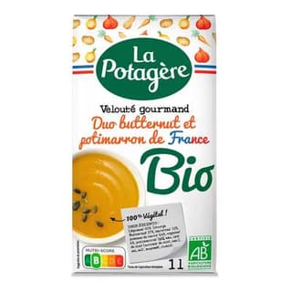La Potagère Soupe velouté gourmand Butternut et Potimarron de France Bio, 1L