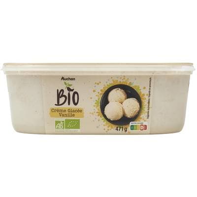 Auchan BIO Crème glacée à la vanille bio, 470g