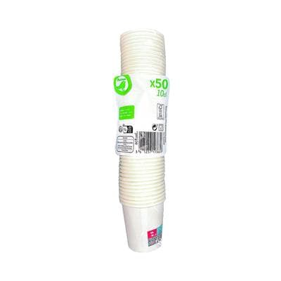 Auchan Gobelet carton 10cl, 50 gobelets