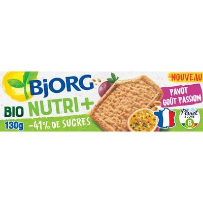 Bjorg Biscuits Pavot Goût Passion Nutri+ Bio, 130g