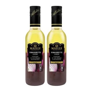Maille Vinaigrette légère vinaigre de vin rouge échalote oignon rouge en bouteille, Lot de 2x36cl