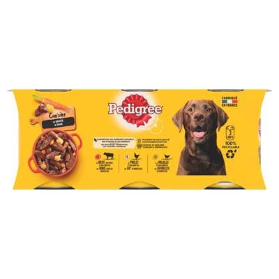 Pedigree Boîtes Pâtée en sauce 3 variétés pour chien adulte, 3x800g
