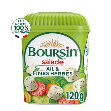 Boursin Dés de fromage Ail & Fines herbes, 120g
