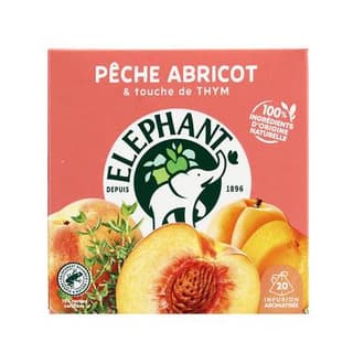 Elephant Infusion pêche abricot et touche de thym, 20 sachets