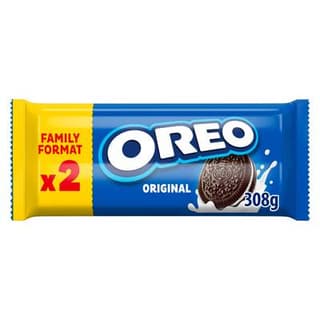 Oréo Biscuits cacaotés fourrés goût vanille classic, 28 biscuits - 2x154g
