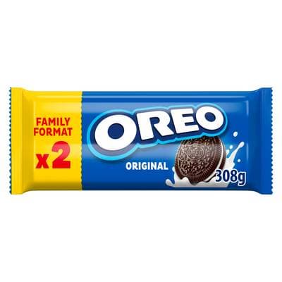 Oréo Biscuits cacaotés fourrés goût vanille classic, 28 biscuits - 2x154g