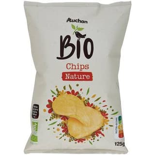 Auchan BIO Chips nature bio, 125g