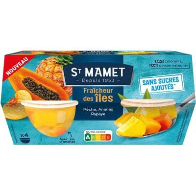 St Mamet Fraîcheur des Iles Sans sucres ajoutés x4, 4x113g