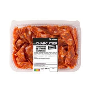Auchan Le Charcutier Chiffonnade de Spianata Calabraise, 80g