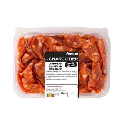 Auchan Le Charcutier Chiffonnade de Spianata Calabraise, 80g