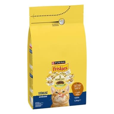 Purina - Friskies Croquettes Dinde Poulet Légumes pour Chat Stérilisé, 1,5kg