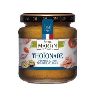 Jean Martin de Provence Thoionade - Spécialité au thon aubergine et tomate à tartiner, 110g