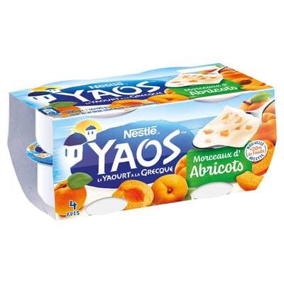 Yaos Yaourt brassé aux abricots avec morceaux, 4x125g