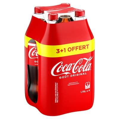 Coca-Cola Classique, 3x1,75 L + 1 offert