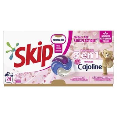 Skip Lessive Capsule 3 en1 Touche de Cajoline, 24 capsules