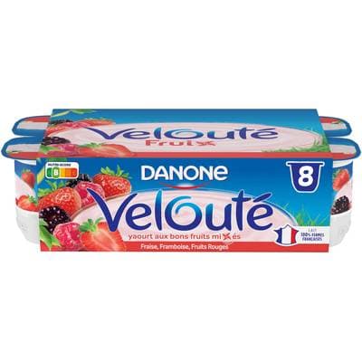 Velouté Fruix Yaourts aux Fruits Rouges Brassés, 8x125g