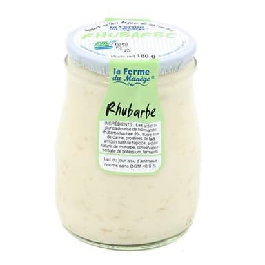 La Ferme du manège Yaourt Rhubarbe au lait entier, 180g