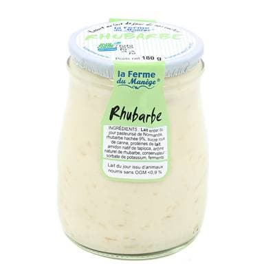 La Ferme du manège Yaourt Rhubarbe au lait entier, 180g