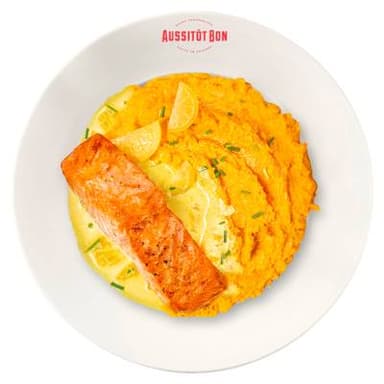 Aussitôt Bon Saumon Fondant au Citron Confit, Purée de Carotte onctueuse à la Crème, 370g