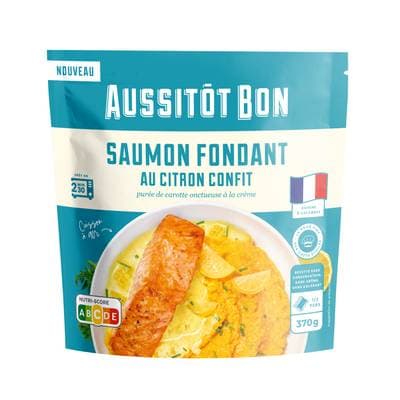 Aussitôt Bon Saumon Fondant au Citron Confit, Purée de Carotte onctueuse à la Crème, 370g