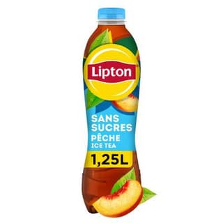 Lipton Thé glacé saveur pêche zéro sucres, 1,25L