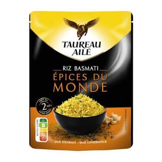 Taureau Ailé Riz Micro-Ondes Express Basmati Épices Du Monde, 220g