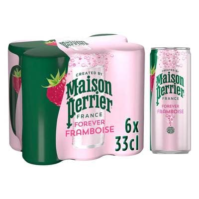 Maison Perrier Forever Boisson gazeuse aromatisée framboise, 6x33cl