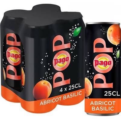 Pago Boisson gazeuse abricot basilic, 4x25cl