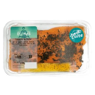 Delmas Carpaccio truite citron basilic, Barquette de 120g